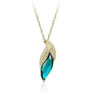 Big green zircon pendant necklace