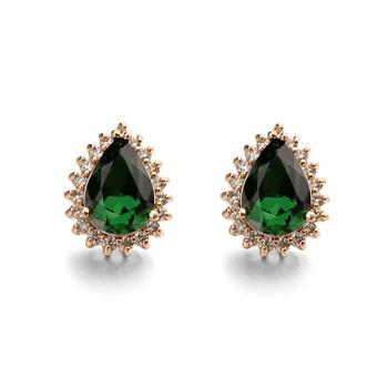 Fashion green diamond earring 87499