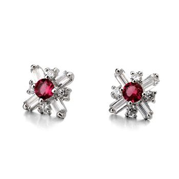 Fashion zircon cross stud earring 87394