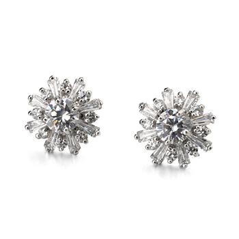 snowflake zircon stud earring 87387