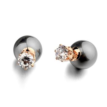 zircon pearl stud earring 87260