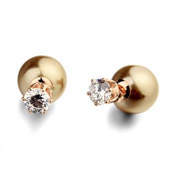 zircon pearl stud earring 87260