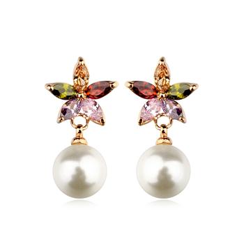 snowflake zircon pearl earring 85963