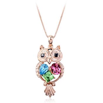 Rigant owl pendant design necklace with crystal 76870