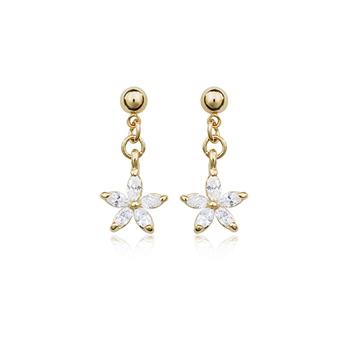 Flower shaped with Austrian crystal earring 124631
