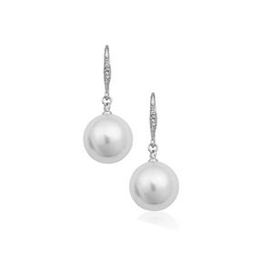 Alloy gold-plated pearl earring 85337