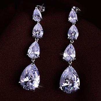 Fashion zircon earring£¨white gold£©320645