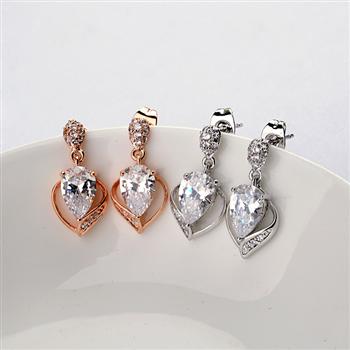 fashion heart zircon earring 86989
