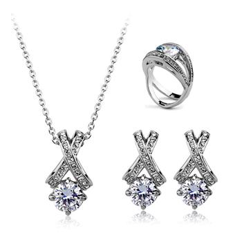 Fashion twinkling zircon jewelry set 213318