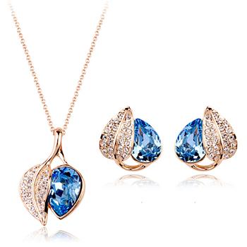 crystal leaf jewelry set 220771