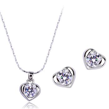 crystal heart jewelry set 72212+122867