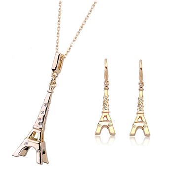 Fashioin crystal Eiffel Tower jewelry set 76290