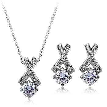 Fashion zircon jewelry set 76019+880483