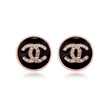 Rigant C shape earrings with crystal8518...