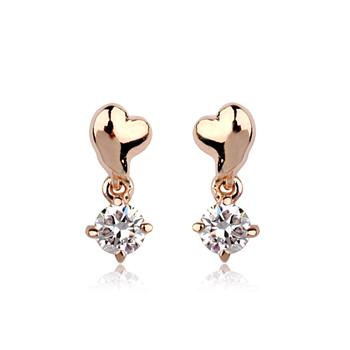 Rigant heart design earrng with crystal ...