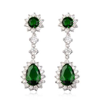 Popular green zircon earring E80079