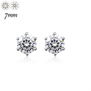 925 silver Heart&amp;Arrows diamond earrings(7mm)510323