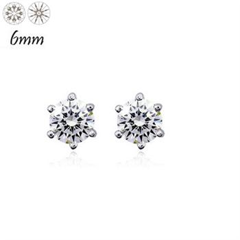 silver diamond earrings(6mm)510281