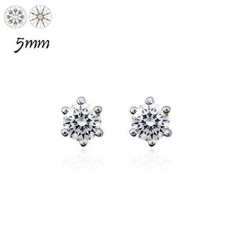 925 silver Heart&amp;Arrows diamond earrings(5mm)510324