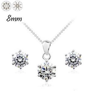 8MM silver pendant set(excluding chain) 781393