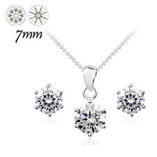 7MM silver pendant set(no chain) 781393