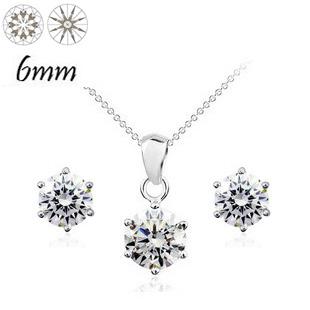 6MM silver pendant set(excluding chain) 781393