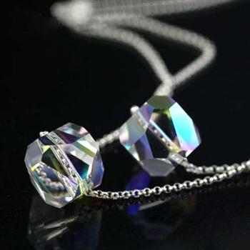 Austria crystal &amp; silver necklace