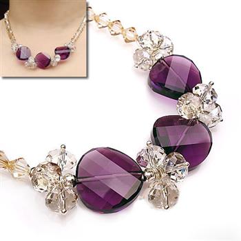 Austria crystal &amp; silver necklace