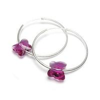 Austria crystal &amp; silver earring (many colors available)