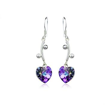 Austria crystal &amp; 925 silver earring 301023