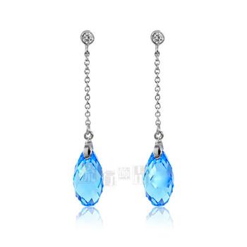 Austria crystal &amp; silver earring