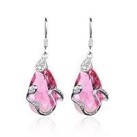 Austria crystal &amp; silver earring (many colors available)