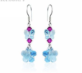 Austria crystal &amp; silver earring