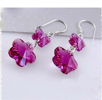 Austria crystal &amp; silver earring