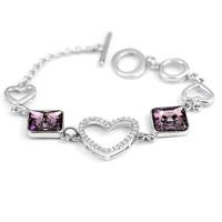 925 silver and crystal heart bracelet