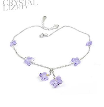 Austria crystal &amp; 925 silver anklet 700154