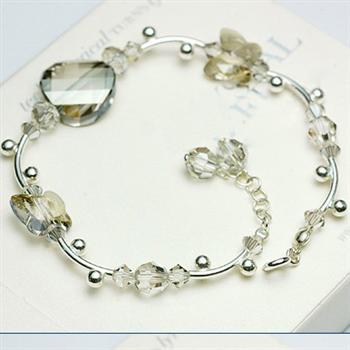 Austria crystal &amp; 925 silver bracele...