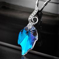 Austria crystal &amp; 925 silver pendant (no chain)