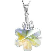 Austria crystal &amp; silver pendant(no chain)