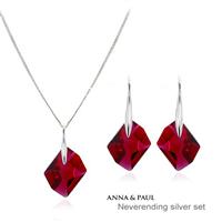 Austria crystal &amp; 925 silver jewelry set