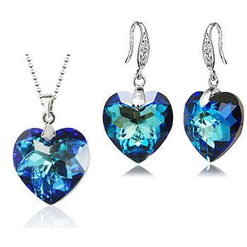 Austria crystal and sterling silver jewelry set