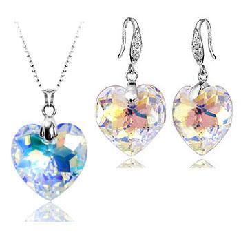 Austria crystal and sterling silver jewelry set