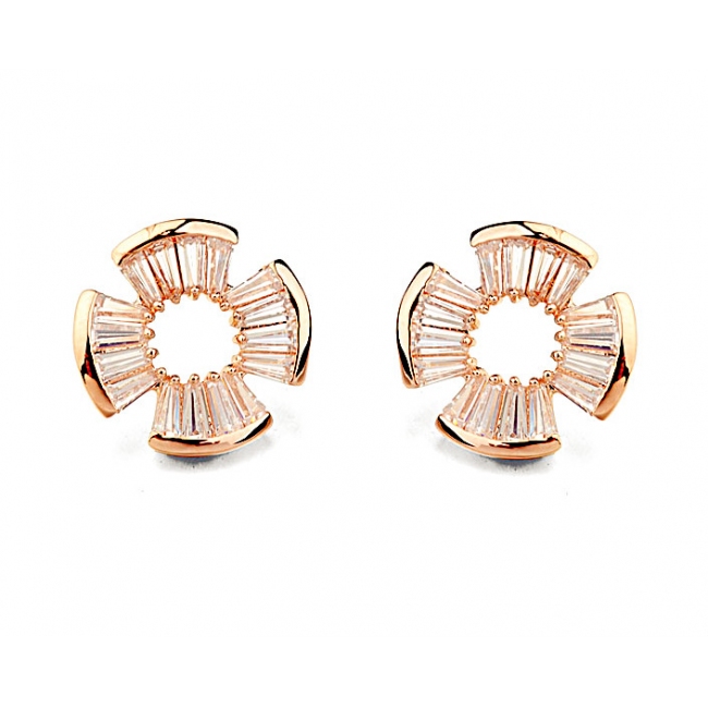  four leaf clover zircon earring 87466