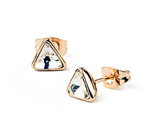 triangle crystal stud earring 086460