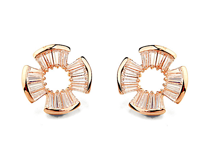  four leaf clover zircon earring 87466