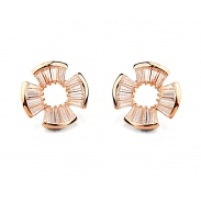  four leaf clover zircon earring 87466