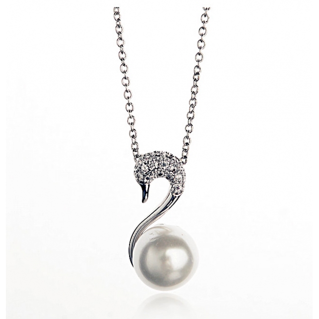 pearl swan necklace 135224 