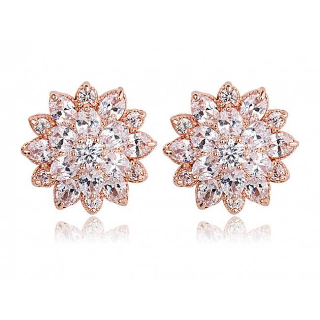 flower zircon earring 208019