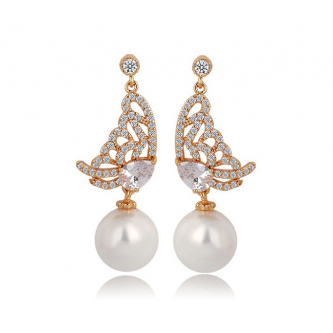 butterfly pearl earring 208019