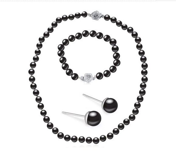 black pearl jewelry set SE21682